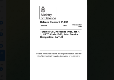 New Jet Fuel Standard Version 16 Def Stan 91-091 Standard | 2023